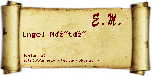 Engel Máté névjegykártya